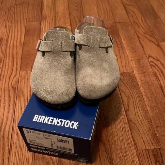 Birkenstock Boston Taupe suede clog sandal - Picture 2 of 5